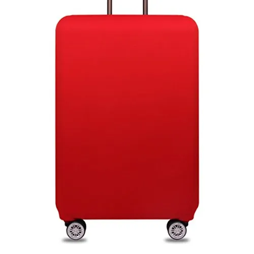 YianBestja Elastisch und Einfarbig Kofferhülle Koffer Abdeckung Schutzhülle Kofferschutzhülle Kofferbezug Luggage Gepäck Cover mit Band und Klettverschluss (Rot, M (22-24 Zoll))