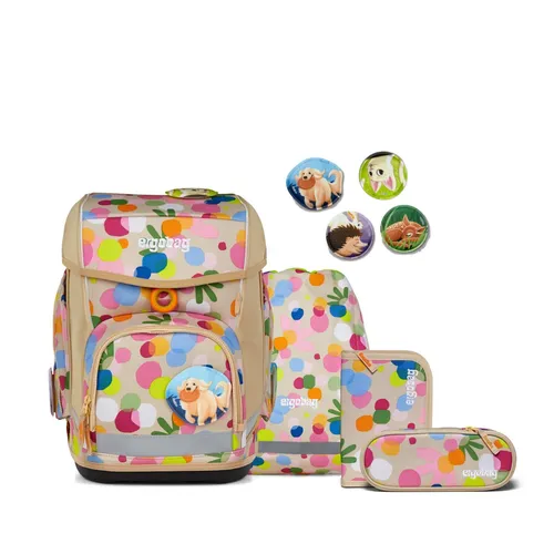 Ergobag Cubo 2025 Flower Powbär - Schulranzen mit stufenlos wachsendem Design, ideal für kleine Chaoten. Dank Einfinger-Griff und übersichtlichem Innenraum behalten Kinder spielend den Überblick im Schulalltag.