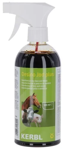 Euterhygiene Euterpflege Desinfektionsspray Desino Jod 500ml - Desinfektionsspray für Euterpflege, ideal zur Unterstützung der Euterhygiene bei Milchkühen, sorgt für optimale Sauberkeit und Gesundheit.