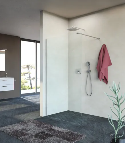 VIGOUR INDIVIDUAL 3.0 Duschabtrennung 120x200cm - Moderne freistehende Duschwand für Bad und Waschraum, mit hochwertigem ESG-Glas und silber matt Profil. Ideal für Wannen- und Bodenmontage, bietet geprüfte Qualität für langlebige Nutzung.
