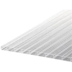 Doppelstegplatten 16 mm Weiß Opal ANTIHAGEL Polycarbonat 980 x 7000 - Robuste Doppelstegplatte mit Hagelschutz für langlebige Überdachungen. Ideal für Terrassendächer und Gewächshäuser, vereint hohe Lichtdurchlässigkeit und extreme Widerstandskraft – perfekt für starke Witterungseinflüsse.