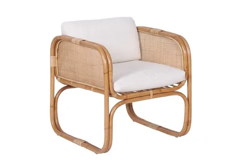 Rattan Sessel Bima - Fernseh- & Relaxsessel, handgefertigt aus natürlichem Rattan mit elegantem Vintage-Design, ideal zum Entspannen und als Blickfang in jedem Raum.