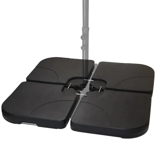 Montafox Sonnenschirmständer 4-teilig für Ampelschirm - Praktischer Sonnenschirmständer mit 4 befüllbaren Platten (60 l), ideal für Kreuzfußständer. Wetterfest, robust und leicht transportierbar. 7 Jahre Garantie auf Materialmängel.*