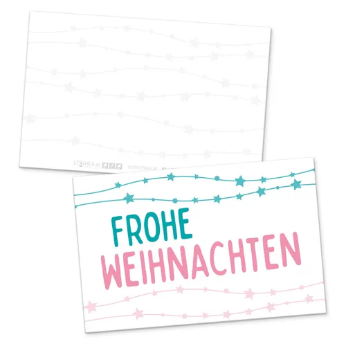 itenga 24x Geschenkkarten Muster Frohe Weihnachten (Visitenkartengröße)