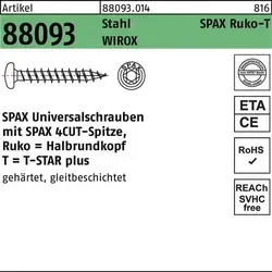 Schraube R 88093 Ruko Spitze/T-STAR 6x100/60-T30 Sta galv.verz. WIROX 100St SPAX