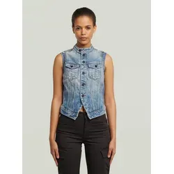 G-STAR Softshellweste Pitched Hem Slim Weste blau XXS (32)