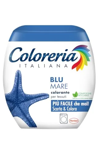 Coloreria Italiana Grau Farbstoff und Kleidung in der Waschmaschine, Meerblau, 1 Packung