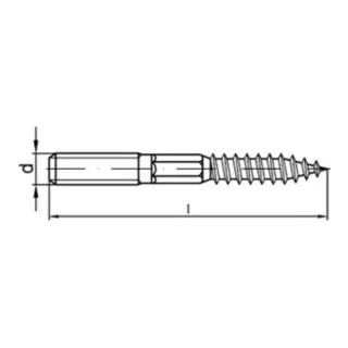 ART 88149 Stockschrauben A 2 Typ 23E M 10 x 200 - Eisenwaren - Hochwertige Stockschrauben mit metrischem und Holzschraubengewinde, ideal für stabile Befestigungen, im praktischen 25er Set.