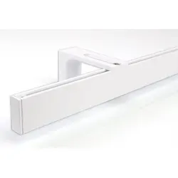 Deco-Raum Gardinenstange Innenlauf eckig, 1-läufig, 380 cm - Hochwertige Gardinenstange in Weiß, kürzbar auf Wunschmaß, ideal für eine stilvolle Decken- oder Wandmontage.