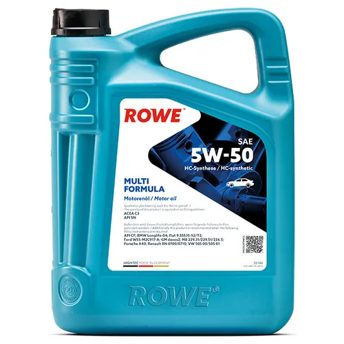 ROWE HIGHTEC MULTI FORMULA SAE 5W-50 Motoröl 5l - Hochleistungs-Motoröl für optimale Motorenpflege, ideal für hohe Temperaturen und anspruchsvolle Fahrbedingungen.