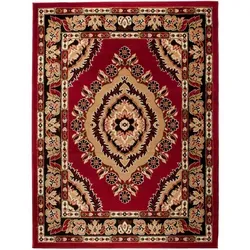 Mazovia Orientalischer Vintage Teppich 70 x 130 cm – Kurzflor mit Medaillon-Muster - Robuster Kurzflor-Teppich für Wohnzimmer und Esszimmer, ideal für Fußbodenheizung. ÖKO-TEX zertifiziert und pflegeleicht – sorgt für Wärme und Stil in Ihrem Zuhause.