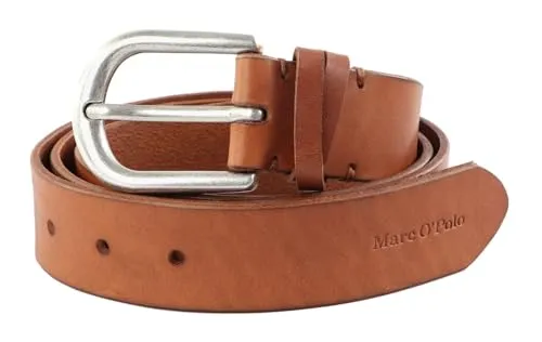 Marc O'Polo Ledergürtel aus robustem Rindleder braun - Gürtel aus 100% hochwertigem Rindsleder, zeitloses unifarbenes Design in classic cognac, ideal für lässige Outfits und langlebig im Gebrauch.