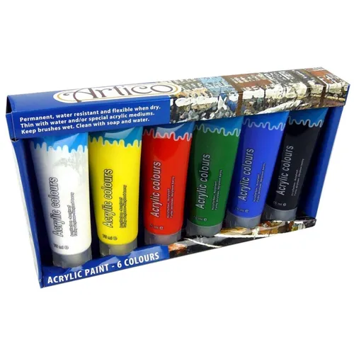 Acrylfarben Farben Malfarben 6 Tuben a 75ml Malfarbe Künstlerfarbe Farbe Malen