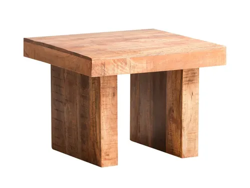 massivum Couchtisch Country 60x60 - Beistelltisch aus Massivholz - Quadratischer Couchtisch aus lackiertem Mango-Holz, ideal für rustikale Wohnräume und sorgt für eine warme Atmosphäre.