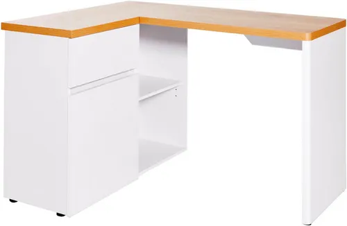 Eckschreibtisch JAHNKE "CU-LIBRE 125 E", braun - Kinderschreibtische mit wechselseitiger Montage, ausgestattet mit 1 Schublade und 1 Tür für optimalen Stauraum.