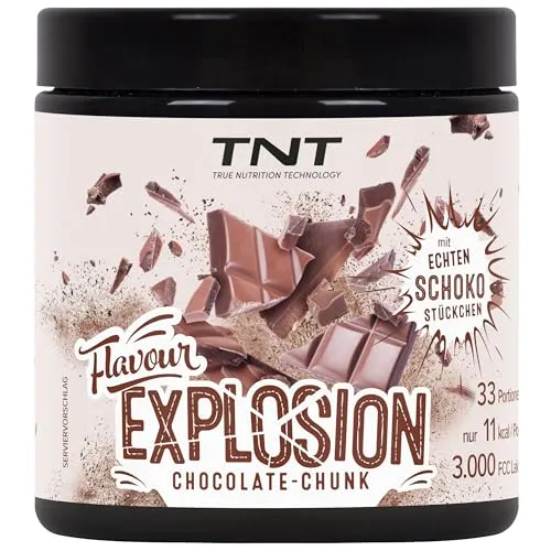 TNT Geschmackspulver "Flavour Explosion" (Chocolate–Chunk / 100g) • Unter 10 kcal pro Portion • Kalorien sparen • Ideal für Joghurt, Quark, Protein–Shakes, etc.