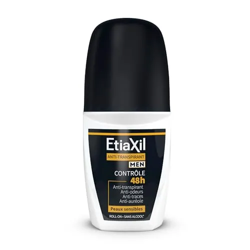 ETIAXIL Deodorant gegen Schwitzen – für Herren – mäßiges Schwitzen – Achseln – Kontrolle 48 Stunden – Roll-on – 50 ml