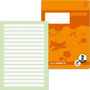Staufen Schulheft Premium 734010332, A4, liniert mit Rand, 16 Blatt, Lineatur 2