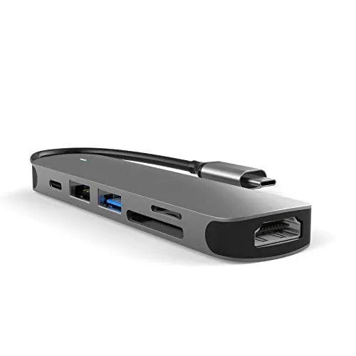 MMOBIEL USB-C Adapter Hub 6-in-1 mit HDMI 4K - USB-Hub mit 6 Anschlüssen, darunter HDMI 4K, USB-A 3.0 und SD-Kartenleser. Ideal für die Erweiterung der Konnektivität Ihres MacBook, iPad oder Samsung Galaxy.