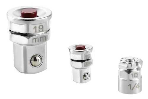 Facom 467.ADAPT10-19 Adapter für Schlüssel 467 Set, 3-tlg - Schraubenschlüssel, vielseitiger Adapter für Knarrengabelringschlüssel, ermöglicht die Verwendung von 10 mm-Knarrenschlüsseln mit Steckschlüsseln oder Bits 1/4''.