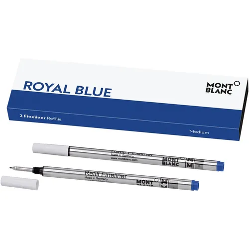 2x FINELINER-MINE MONTBLANC M BLAU / REFILL ROYAL BLUE, 124499, NEU&OVP