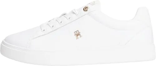 Tommy Hilfiger ESSENTIAL ELEVATED COURT SNEAKER - Sportlicher Freizeitschuh mit TH-Schmuckelement, aus hochwertigem Leder, ideal für einen lässigen Look. Fällt klein aus, bitte eine Größe größer bestellen.