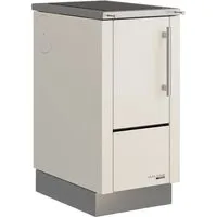 Haas + Sohn Festbrennstoffherd HS 40 - Weiß, Edelstahlrahmen, Stahlkochplatte - Vielseitiger Festbrennstoffherd HS 40 mit höhenverstellbaren Füßen und externem Luftanschluss. Ideal für effizientes Kochen und Heizen in einem kompakten Design.