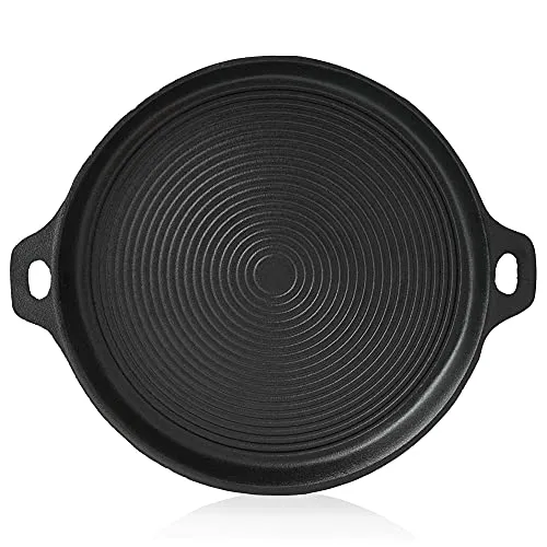 BBQ-Toro Gusseisen Plancha Ø 35 cm | Vielseitige Grillplatte für perfekte Grillergebnisse - Grillplatten | Ideal für Fleisch, Fisch und Gemüse. Bereits eingebrannt für sofortigen Einsatz und gleichmäßige Wärmeverteilung.