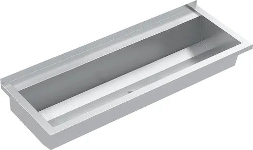 KWC AR Waschrinne PLANOX Edelstahl 1000x210 mm - Fugenlos verschweißte Waschrinne für Wandmontage, aus seidenmattem Chromnickelstahl, ideal für professionelle Anwendungen im Badezimmer.