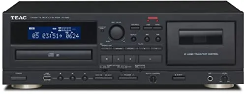 Teac AD-850(B) CD und Kassetten Player - CD-Player mit Aufnahmefunktion für USB-Speicher und Karaoke-Funktion, ideal für Musikliebhaber und Partys