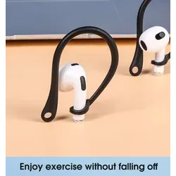 EarHooks, Ohrbügel für Apple AirPods 3, AirPods Pro, 2, 1 Hülle Ohrhaken halter - Schwarz
