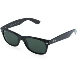 Ray-Ban RB 2132 NEW WAYFARER Unisex-Sonnenbrille - Sonnenbrille mit schwarzem Kunststoff-Gestell und mineralischen Gläsern in G15 Vollfarbig, ideal für stilbewusste Träger und perfekten UV-Schutz.