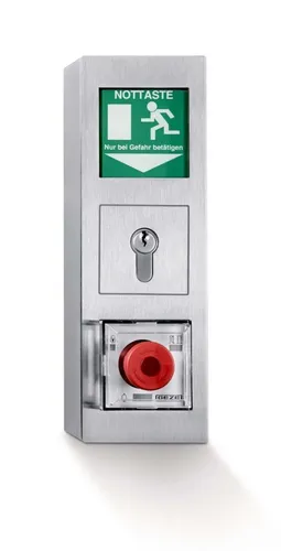 Geze Türzentrale TZ 320 SN AP V2A - Hochwertige Türzentrale aus Edelstahl für Rettungswegetechnik, kompakte Maße und einfache Montage, ideal für Sicherheitslösungen.
