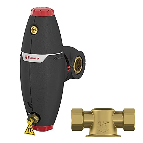 Flamco XStream Vent-Clean G1" M Luftabscheider - Effizienter Luft- und Schlammabscheider für Heizsysteme. Reduziert Wärmeverluste und steigert die Effizienz um bis zu 6%. Einfache Installation ohne Berücksichtigung der Strömungsrichtung.