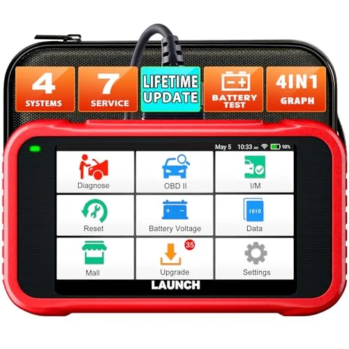 Launch CRP123E V2.0 OBD2 Diagnosegerät - OBD-II Diagnosewerkzeuge, 7 Reset-Funktionen für umfassende Fahrzeugdiagnose und lebenslanges kostenloses Upgrade für maximale Nutzung.
