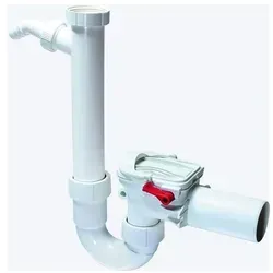 Kessel Rückstaudoppelverschluss 73052 Staufix Siphon DN50 - Rohre für Waschmaschinen, verhindert Rückstau und sorgt für sicheren Abfluss, kompakte Maße: 250 mm Breite und 300 mm Länge.