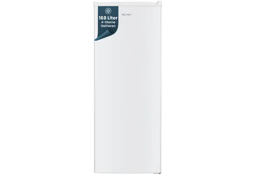 homeX Gefrierschrank FS1681E-W - Großer 4-Sterne Freezer mit 168 Litern - Tiefkühler mit 168 Litern Nutzinhalt, ideal für Familien. Leiser Betrieb (40 dB) und 4-Sterne-Gefrierleistung für langfristige Lagerung.