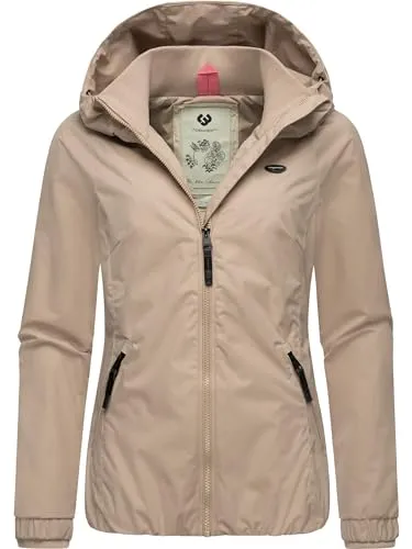 RAGWEAR Damen Outdoorjacke "Dizzie" in Latte Macchiato - Funktionsjacke, wasserdicht und winddicht mit hoher Wassersäule von 4000 mm, ideal für sportliche Aktivitäten und die Übergangszeit.