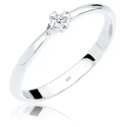 Elli DIAMONDS Verlobungsring Solitär mit Diamant 0.03 ct - Trauringe aus 925 Silber, eleganter Brillant mit Zertifikat und zeitlosem Design, perfekt für den besonderen Moment.