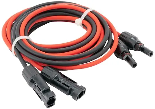 SOLARTRONICS Verlängerungskabel 4mm² inkl. Solarstecker 2x3m - PV Kabel H1Z2Z2-K beidseitig rot/schwarz - Photovoltaik Kabel mit Stecker - Solarkabel für PV Solaranlage - Made in Germany (2X 3m)