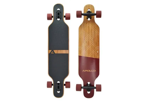 Apollo Twin Tip DT Longboard 39" - Longboard aus mehrlagigem Holz für idealen Flex und Stabilität, mit ABEC9 Kugellagern für hohe Geschwindigkeiten und sicherem Halt auf der Straße.