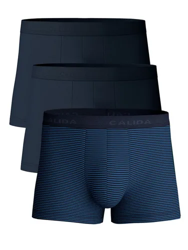 CALIDA Natural Benefit Boxershorts Herren 3er-Pack - Herren-Boxershorts im praktischen 3er-Pack, mit flachem, weichem Elastikbund aus softer Funktionsmikrofaser für perfekten Sitz und langanhaltenden Komfort.