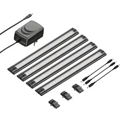 ledscom.de LED Unterbau-Leuchte SIRIS schwarz matt, 4er Set, 30cm - Vielseitige und flache LED Unterbau-Leuchte SIRIS für optimale Ausleuchtung in Küche und Regalen. Mit blendfreiem, angenehmem Licht und einfachem Schalter für komfortable Bedienung. Inklusive Montagematerial für eine schnelle Installation.