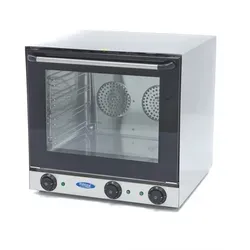 Maxima Gastro Konvektionsofen mit Grill - 4 Tabletts, Timer & 300 °C - Professioneller Gastro Konvektionsofen mit Grillfunktion, ideal für Bäckereien und Catering. Schnelles Garen durch Umlufttechnik und einfach zu reinigende abnehmbare Tür.