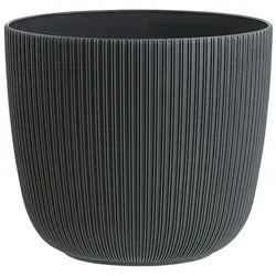 Engelland Blumentopf Pflanztopf mit Drainagesystem (Vorteils-Set, 1 St., robuster PP-Kunststoff), Rillenoptik, UV-resistent, Drainagesystem, direkte Bepflanzung grau 5 l | Ø 21 cm x 21 cm x 18.5 cm