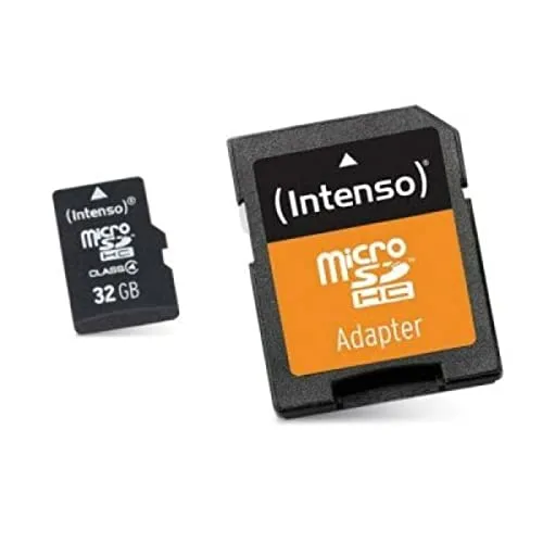 Intenso microSDHC Card 32GB Class 10 + SD-Adapter - Schnelle Datenübertragung, ideal für Fotos und Videos auf Smartphones und Tablets