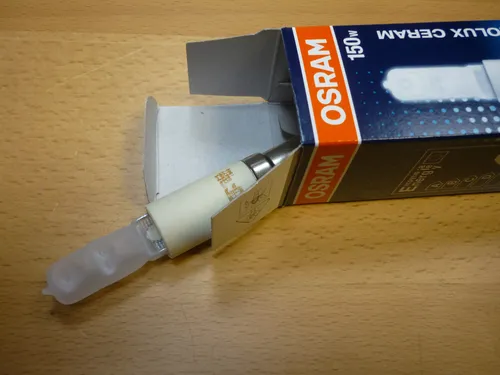 OSRAM Halogen Halolux Ceram 64477AM | Radium RJH-T matt 150W B15d langer Sockel