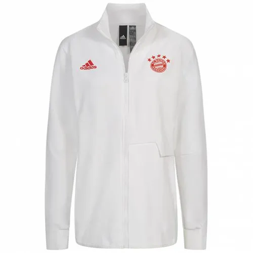 FC Bayern München adidas Damen Präsentationsjacke HY3275 - Stylische Präsentationsjacke von adidas für Damen, aus 100 % Polyester gefertigt. Ideal für Fans, die Komfort und Teamgeist verbinden möchten. NEU & OVP.