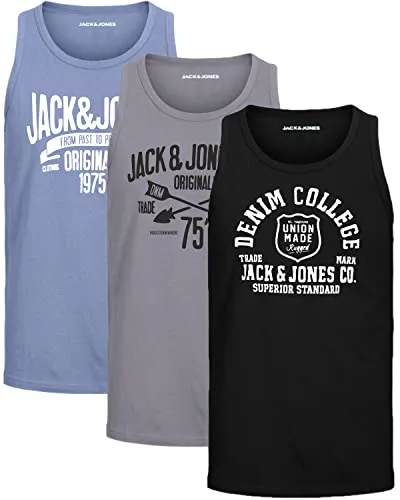 JACK & JONES Herren Tank-Tops mit Vielfältigen Prints - Tops für Herren: Atmungsaktives Tanktop in schmaler Passform, ideal für Sport und Freizeit, mit stylischem Frontprint und in trendigen Farben erhältlich.