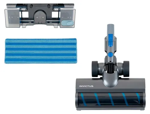 Genius Invictus One SL Akku Handstaubsauger Zubehör Set - 4-teiliges Zubehör-Set für die optimale Reinigung von Hartböden. Ultra-Soft-Bürstenrolle schützt empfindliche Oberflächen, während der anklickbare Wassertank gleichzeitiges Saugen und Wischen ermöglicht.